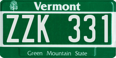 VT license plate ZZK331