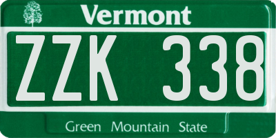 VT license plate ZZK338