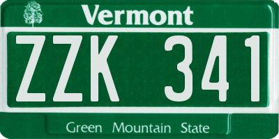 VT license plate ZZK341
