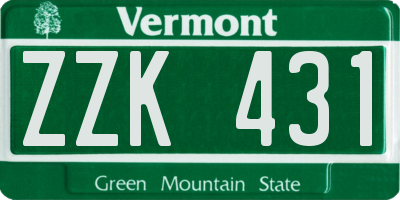 VT license plate ZZK431