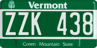 VT license plate ZZK438