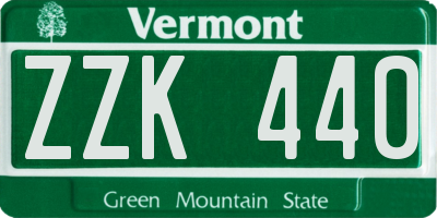 VT license plate ZZK440