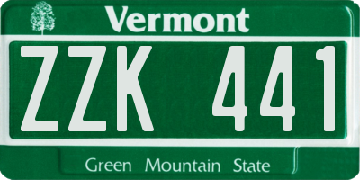 VT license plate ZZK441
