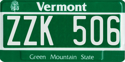 VT license plate ZZK506