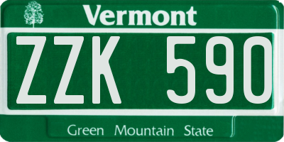 VT license plate ZZK590