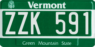 VT license plate ZZK591
