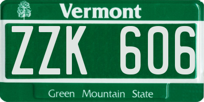 VT license plate ZZK606