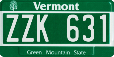 VT license plate ZZK631