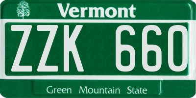 VT license plate ZZK660