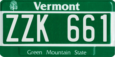 VT license plate ZZK661