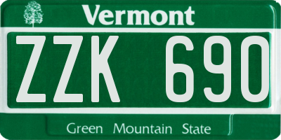 VT license plate ZZK690
