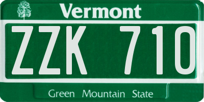 VT license plate ZZK710
