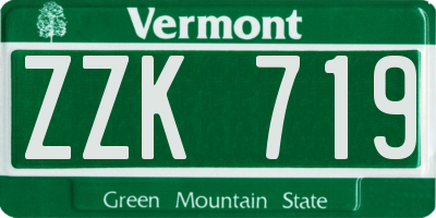 VT license plate ZZK719