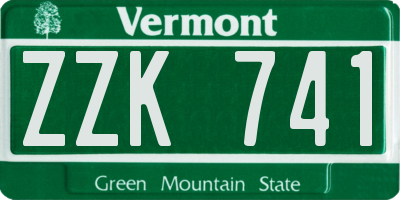 VT license plate ZZK741