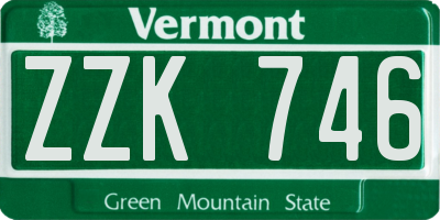 VT license plate ZZK746