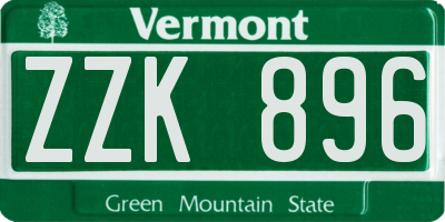 VT license plate ZZK896