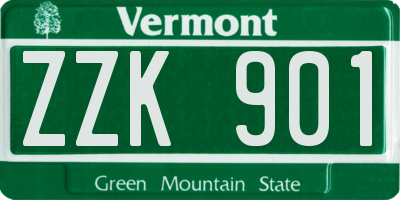 VT license plate ZZK901