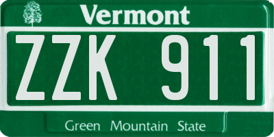 VT license plate ZZK911