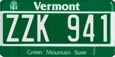 VT license plate ZZK941