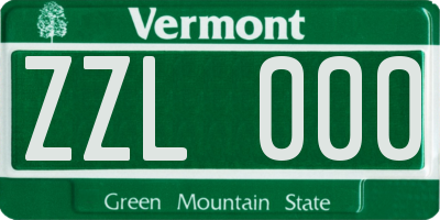 VT license plate ZZL000
