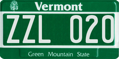 VT license plate ZZL020