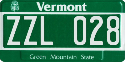 VT license plate ZZL028