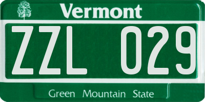 VT license plate ZZL029