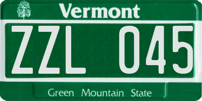 VT license plate ZZL045