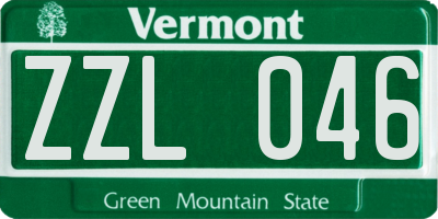 VT license plate ZZL046