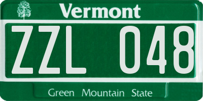 VT license plate ZZL048