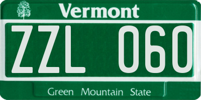 VT license plate ZZL060