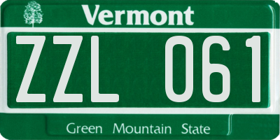 VT license plate ZZL061