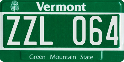 VT license plate ZZL064