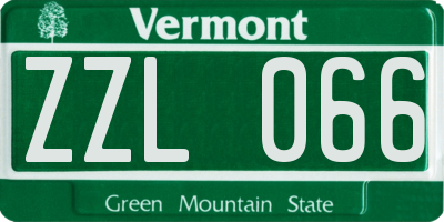 VT license plate ZZL066