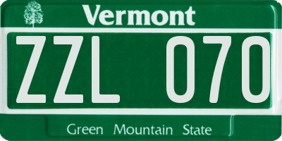 VT license plate ZZL070