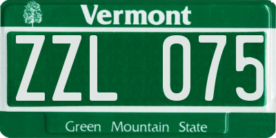 VT license plate ZZL075