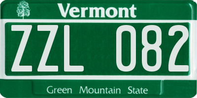 VT license plate ZZL082