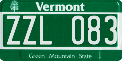 VT license plate ZZL083