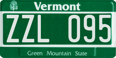 VT license plate ZZL095