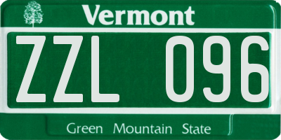 VT license plate ZZL096