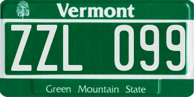 VT license plate ZZL099