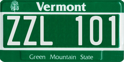 VT license plate ZZL101