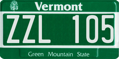 VT license plate ZZL105