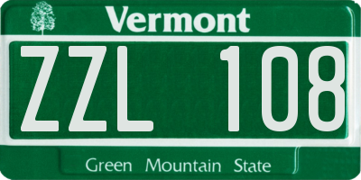 VT license plate ZZL108