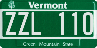 VT license plate ZZL110
