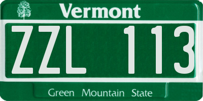 VT license plate ZZL113