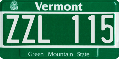 VT license plate ZZL115