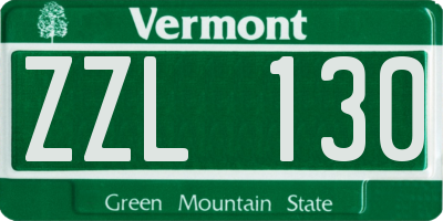 VT license plate ZZL130