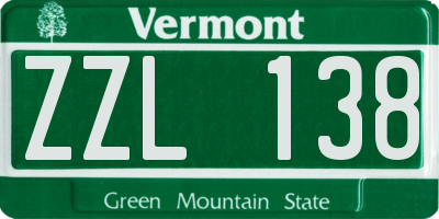 VT license plate ZZL138