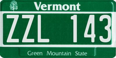 VT license plate ZZL143